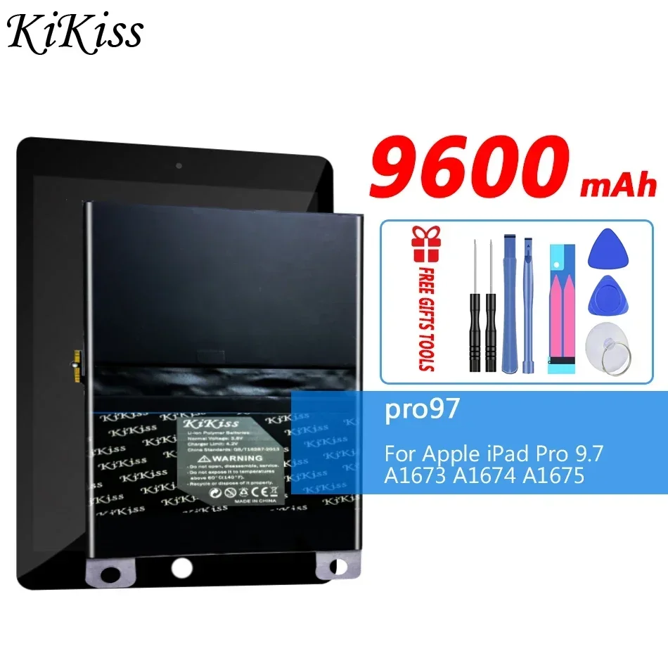 

KIKISS 9600 мАч аккумулятор для планшета Apple iPad Pro97 Pro 9,7 A1673 A1674 A1675 Сменный аккумулятор для планшета AKKU + инструменты