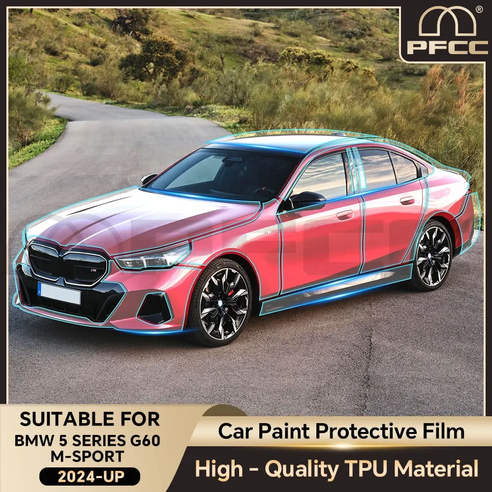 PFCC  for BMW G60 5 Series M Sport 2024 Car Body Sticker Precut Paint Protection Film Anti-Scratch TPU Clear Bra PPF Accessories