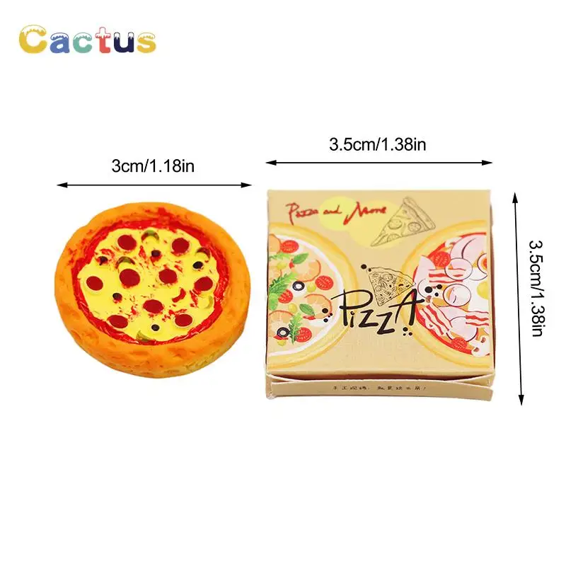 1 Set 1:12 Pizza in miniatura per casa delle bambole con scatola di imballaggio modello cucina cibo Decor giocattolo casa delle bambole accessori bambini finta di giocare giocattoli