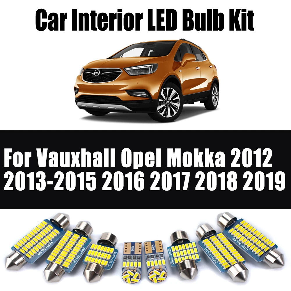 

12 шт. Canbus для Vauxhall Opel Mokka 2012 2013 2014 2015 2016 2017 2018 2019 автомобильные светодиодные потолочные лампы внутренняя карта купольный светильник комплект