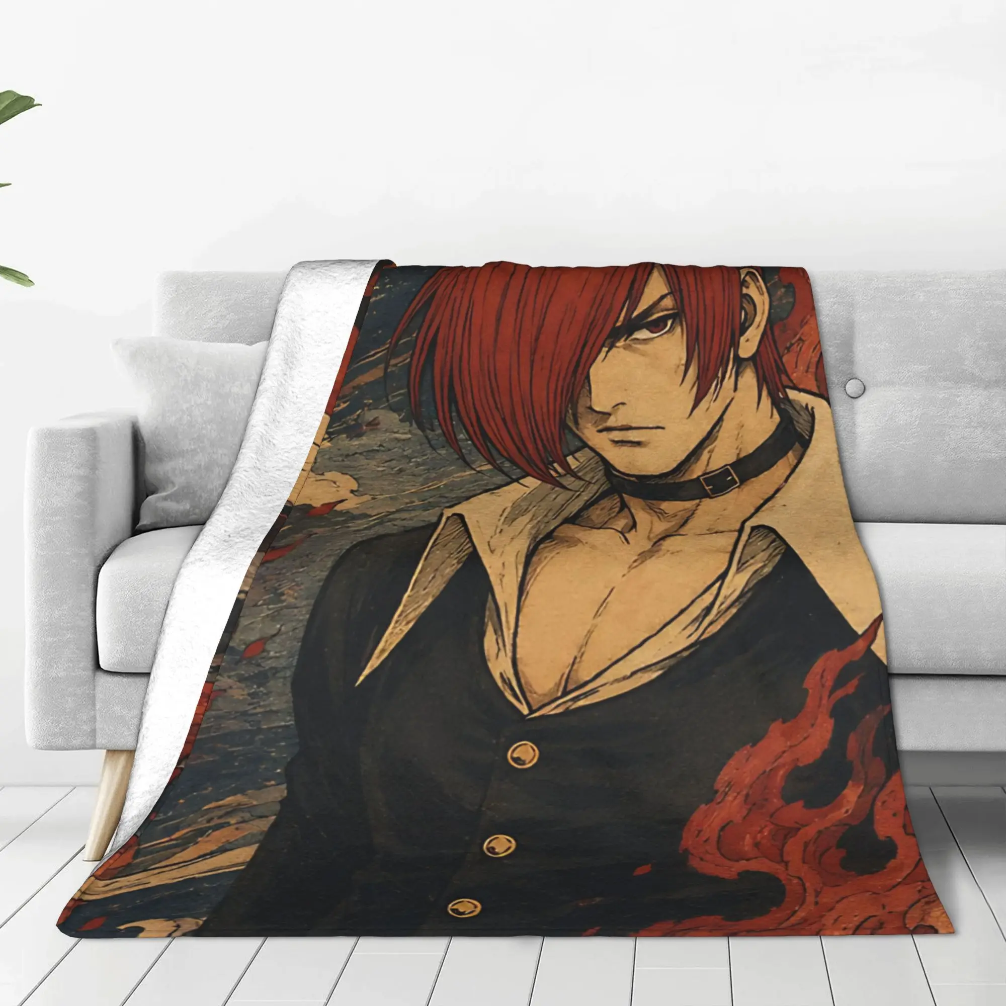 1PC japan kanji art KOF Home Room Decorations Winter Blankets For Adults Bedding Home Interior Sofa Knee