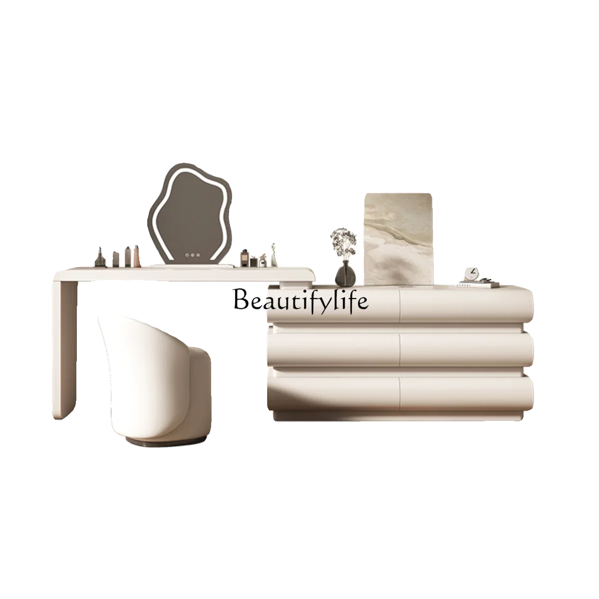 

LJYCream ветровой комод, встроенная спальня, простая современная маленькая квартира, выдвижной туалетный столик из цельного дерева