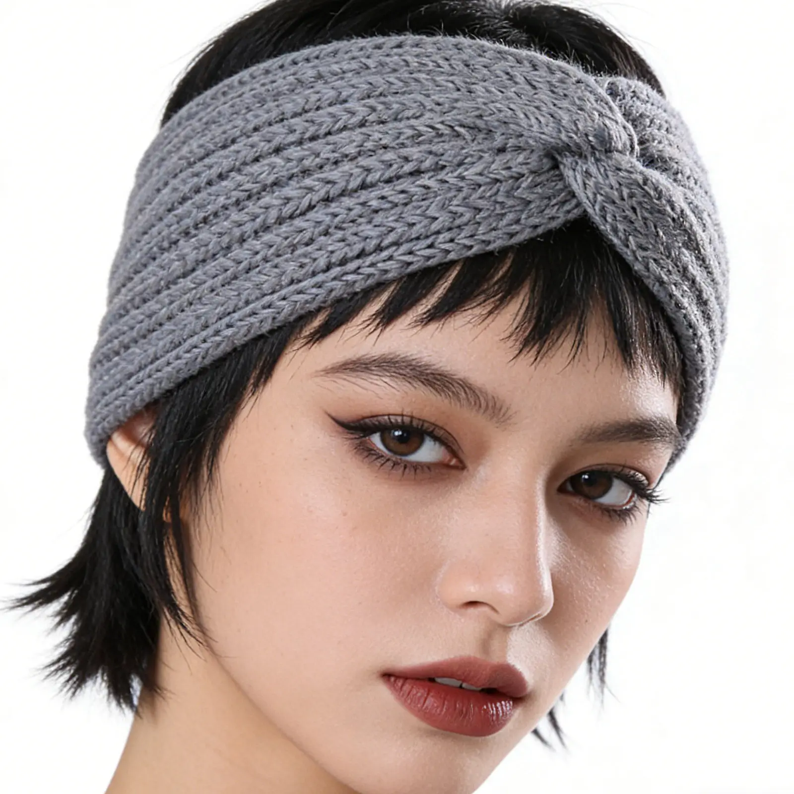 

Комплект из 4 шерстяных вязаных повязок на голову с узлом, широкие, для защиты ушей, теплые, удобные, дышащие, для активного отдыха