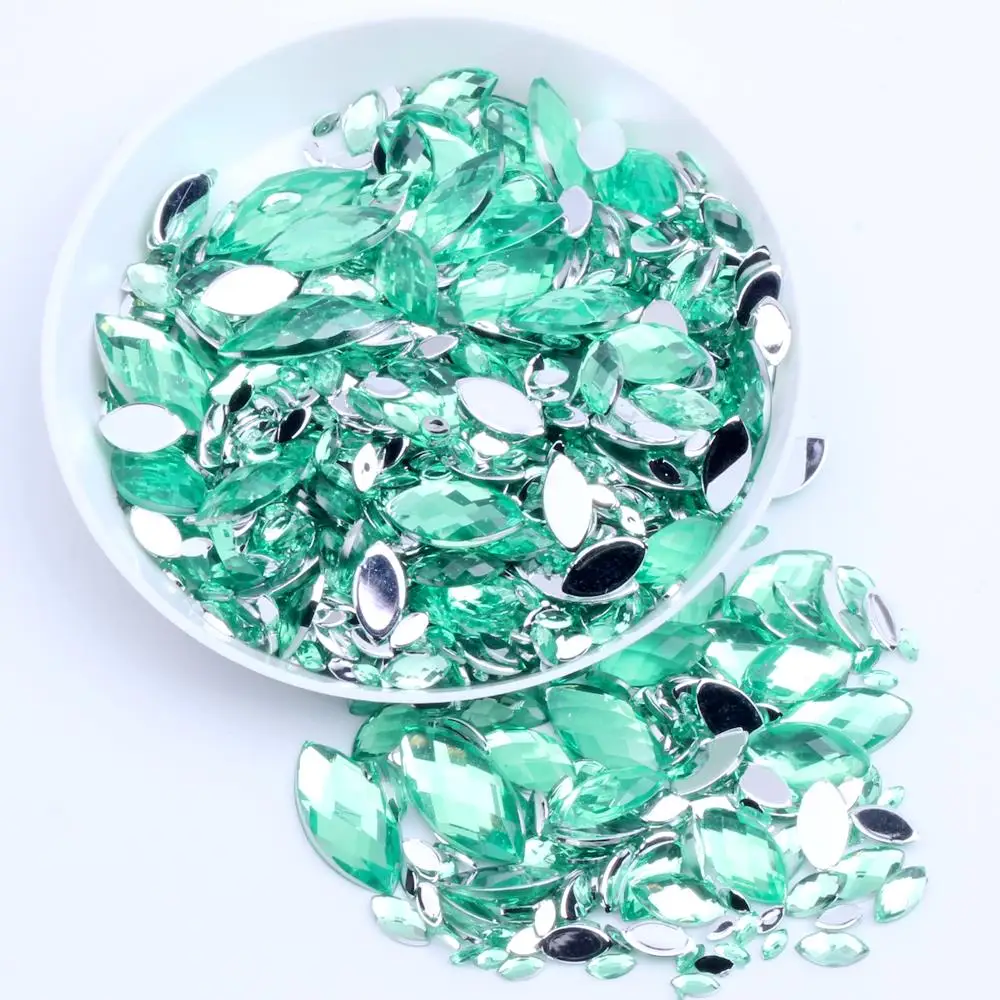 

Acrylic Rhinestone Strass 6x12mm 5000pcs DIY Rhinestones Normal Colors Marquise Earth Facets Nail Art Decorations