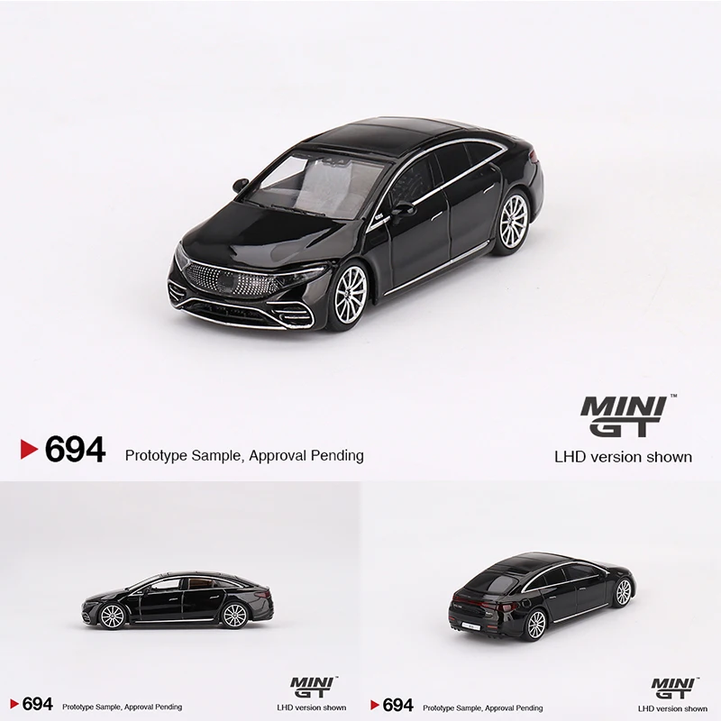 MINIGT 694 In Stock 1:64 EQS 580 4MATIC Black Diecast Diorama Car Model Toys