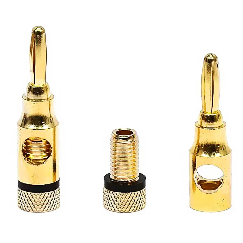 

2Pcs 24k Gold-Plated Banana Plugs 4mm Audio Speaker Connectors for Musical Cables & Speaker Jacks Durable Pin Plugs