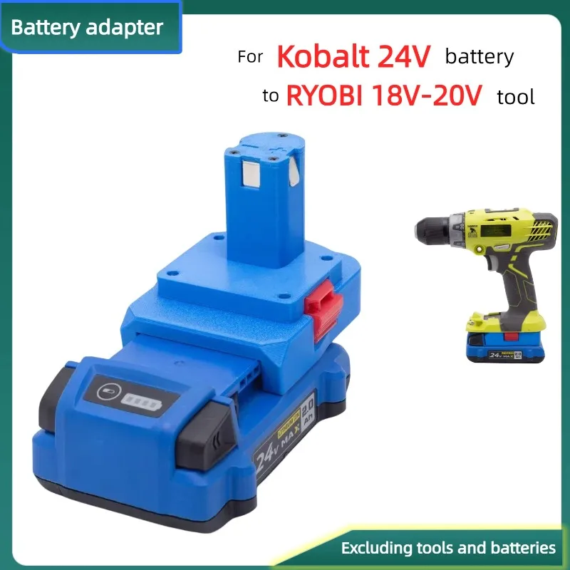 Battery Converter/Adapter ,for Kobalt 24V Max Low Profile Battery TO for Ryobi ONE+ 18V Cordless Drill Tool (Only Adapter)