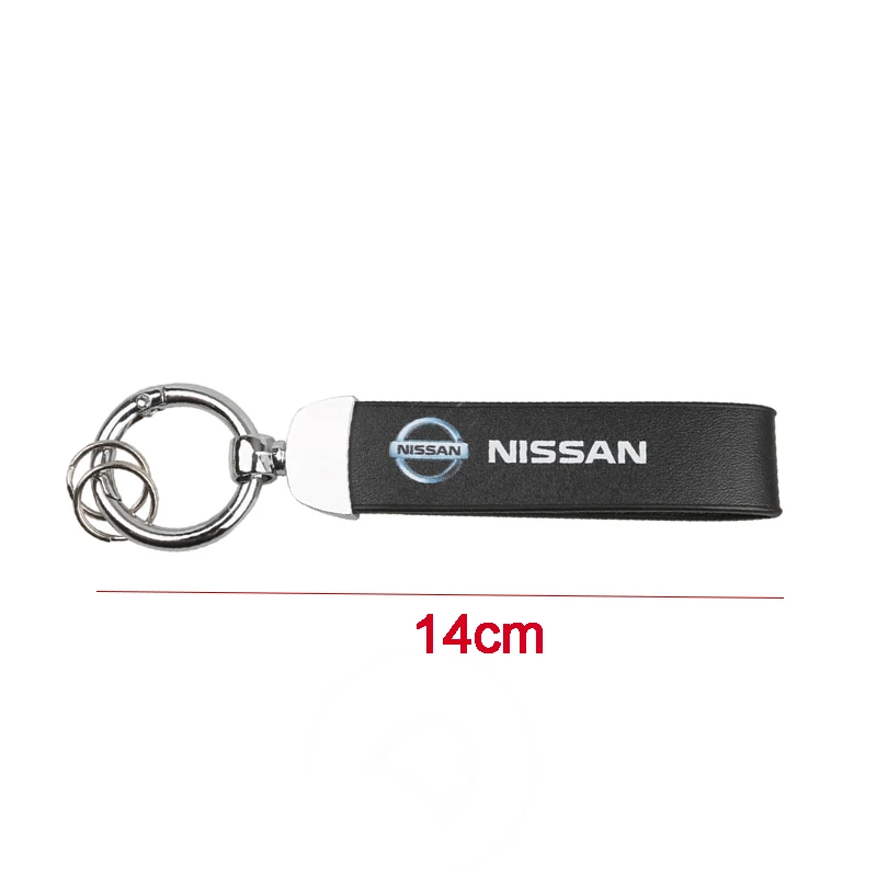 For Nissan Badge X-Traill Xterra Qashqai Sylphy Murano Tiida Almera Altima Leather Car Key Chain Accessories Key Ring Styling