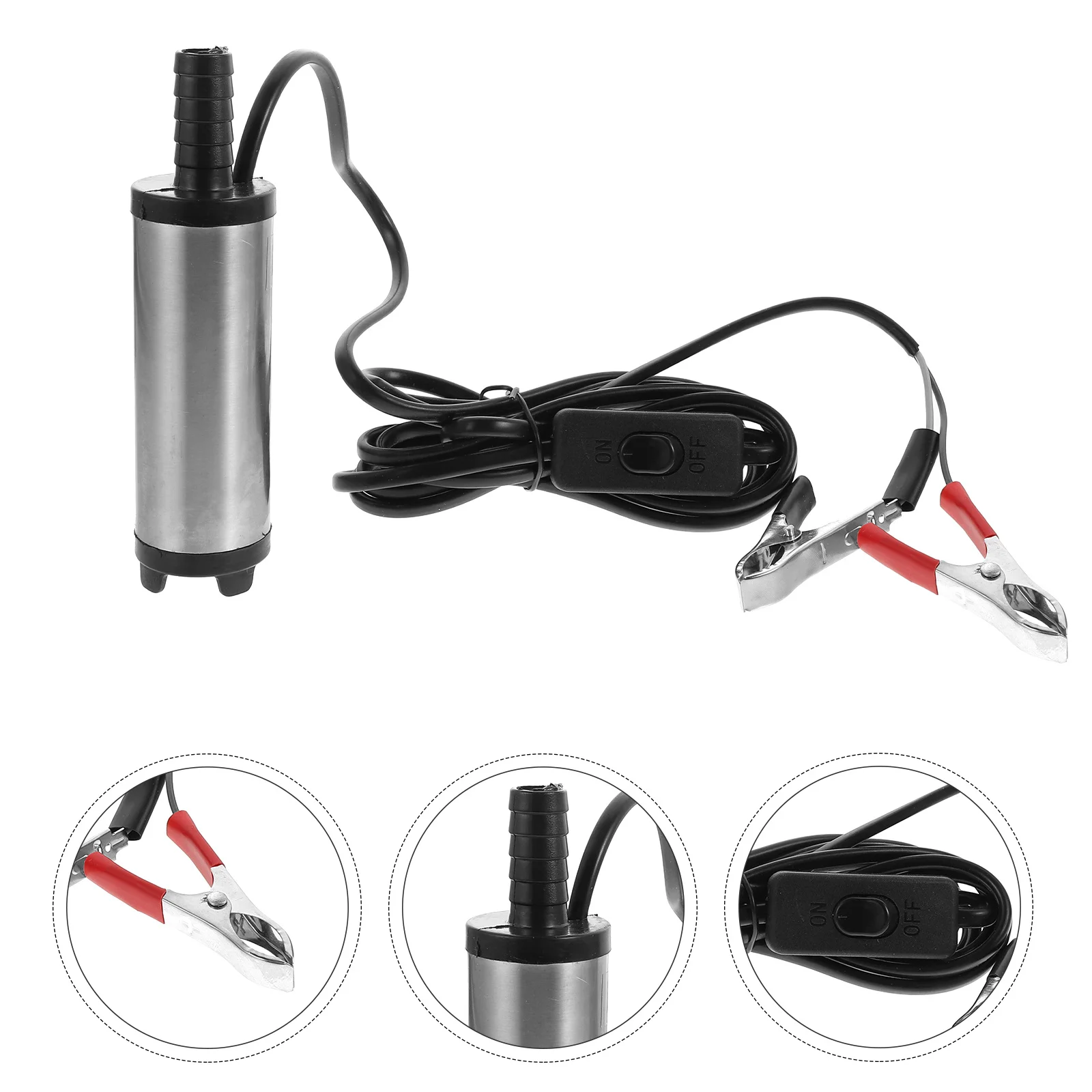 

1pc Micro Oil Transfer Electric Submersible Fuel Pump For Diesel Water Harvester Machine Stainless Steel Suction Pump