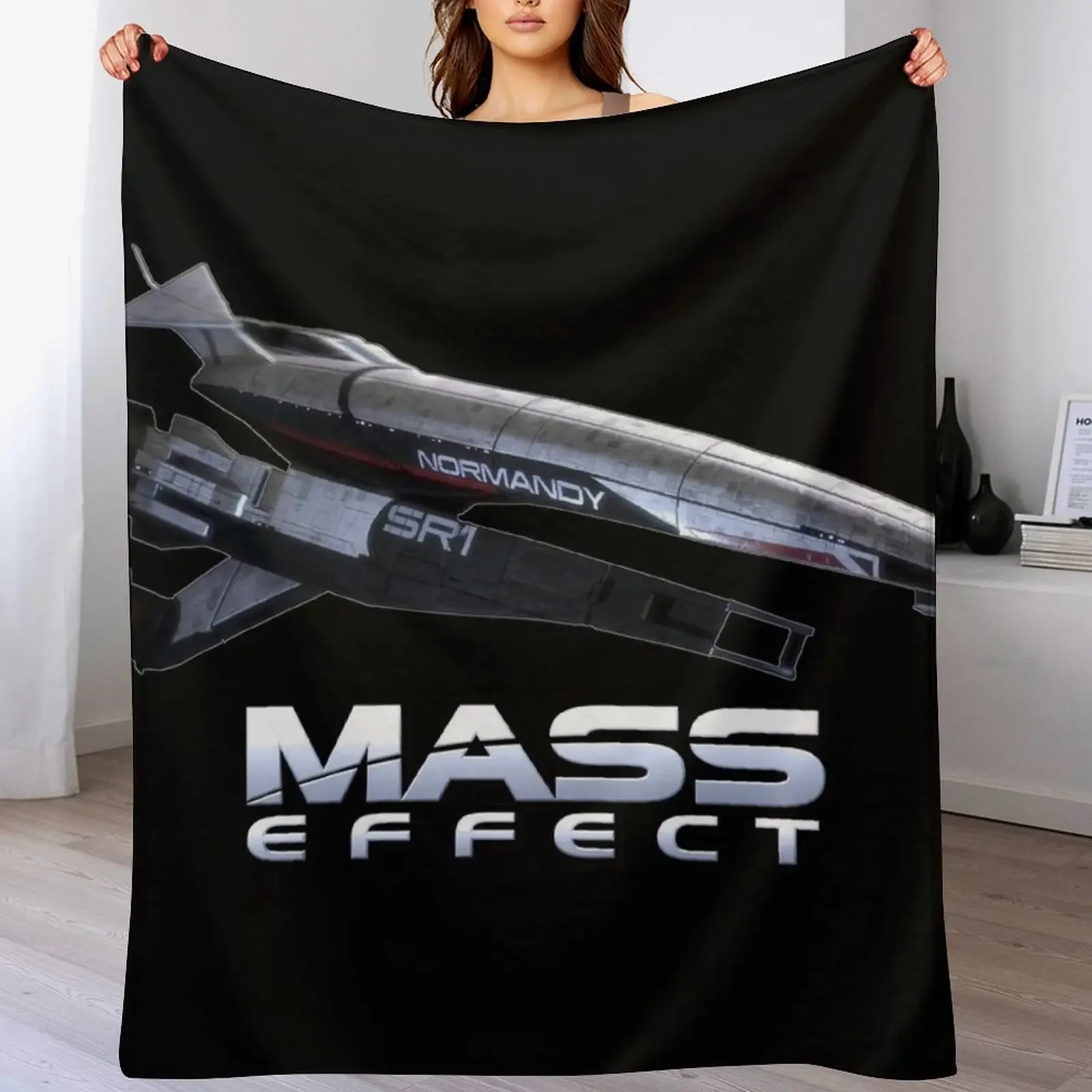

Mass Effect Normandy SR1 Throw Blanket Winter beds Comforter anime Luxury Blankets