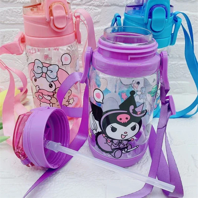 Botella de agua Kawaii Sanrio My Melody de 400ML, Kuromi Cinnamoroll, taza de café deportiva, hervidor con cordón portátil, regalos de vacaciones de dibujos animados