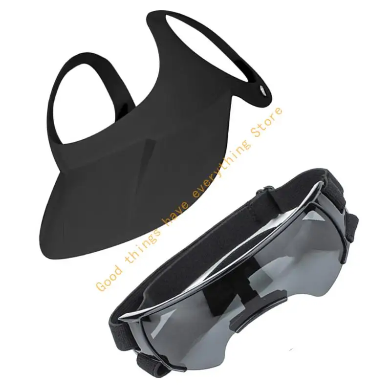 

55KF Dog Goggles and Sun Hat Set Regulable Pet Cycling Helmets Outdoor Pet Glasses for Small Media Pet