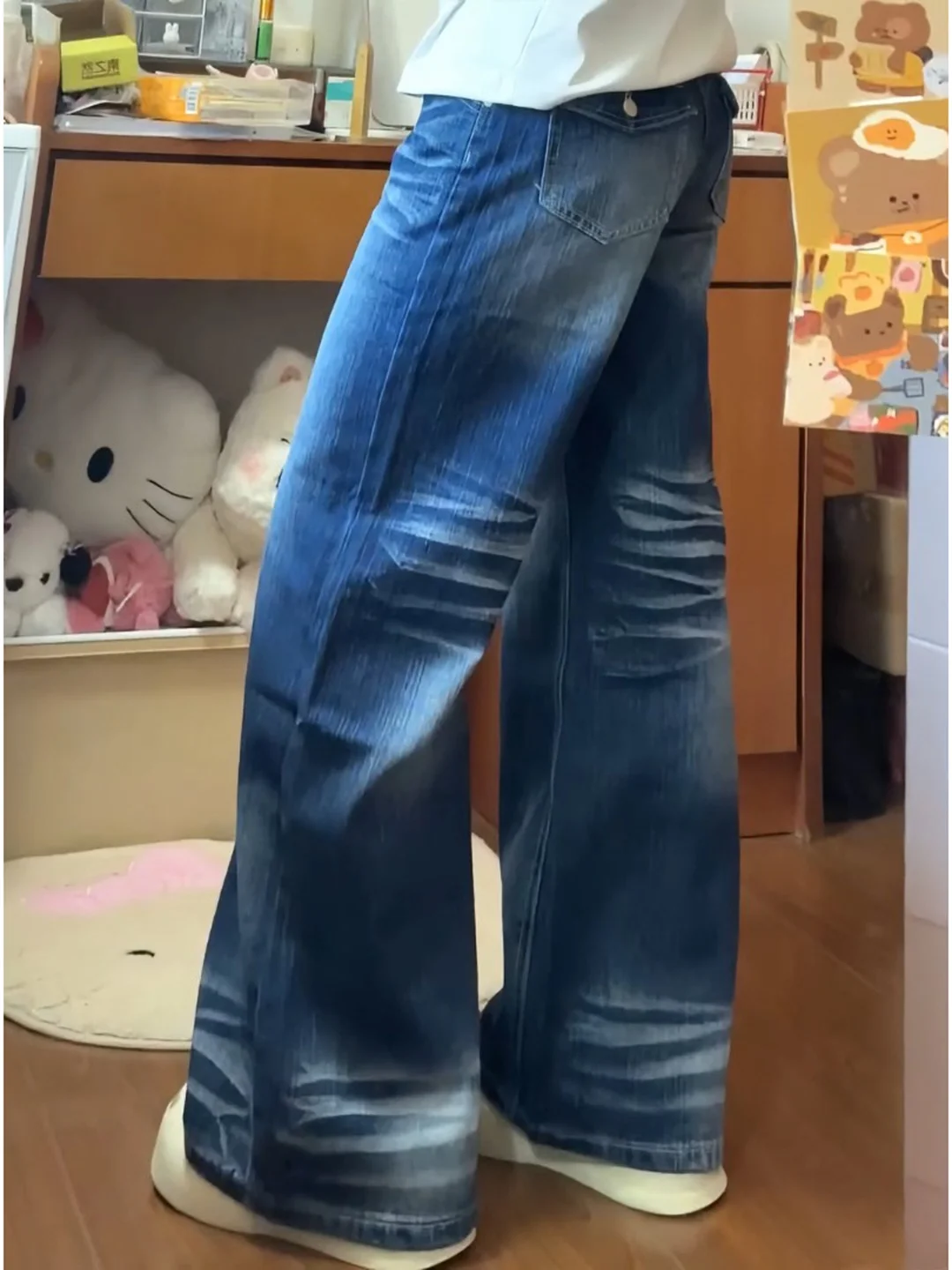 

Мужские джинсы прямого кроя Heavy Du с высокой талией, повседневные, зимние, из денима Nubu, с эффектом похудения