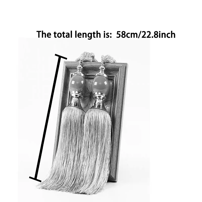 2pcs ยุโรปสไตล์ผ้าม่านแขวน Ball Flow อุปกรณ์เสริมผ้าม่านตกแต่งแขวนเดี่ยวคริสตัลบอลแขวนเชือก