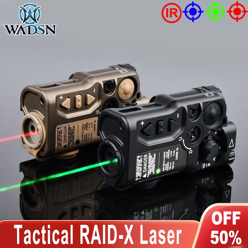 

WADSN RAID X Tactical IR Sight With Red Green Blue Dot Metal Laser Indicator For 20MM Picatinny Rail Hunting Airsoft Accessories