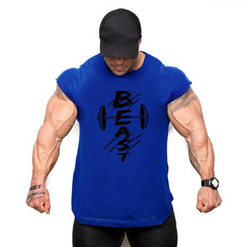 New Gym Tank Top Summer Brand Cotton Sleeveless Shirt Casual Fashion Fitness Stringer Tank Top Men bodybuilding Clothing