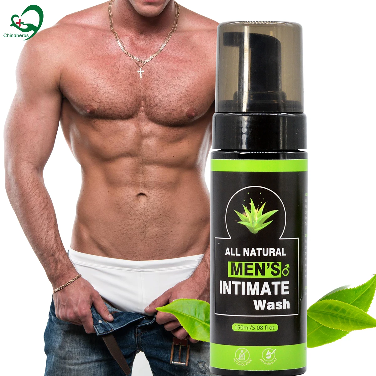 

150ml Deep Active Clean Man Intimate Foam Cleansing Male Private Part Body Daily Hygiene Wash With Natural Herbs pH Balanced