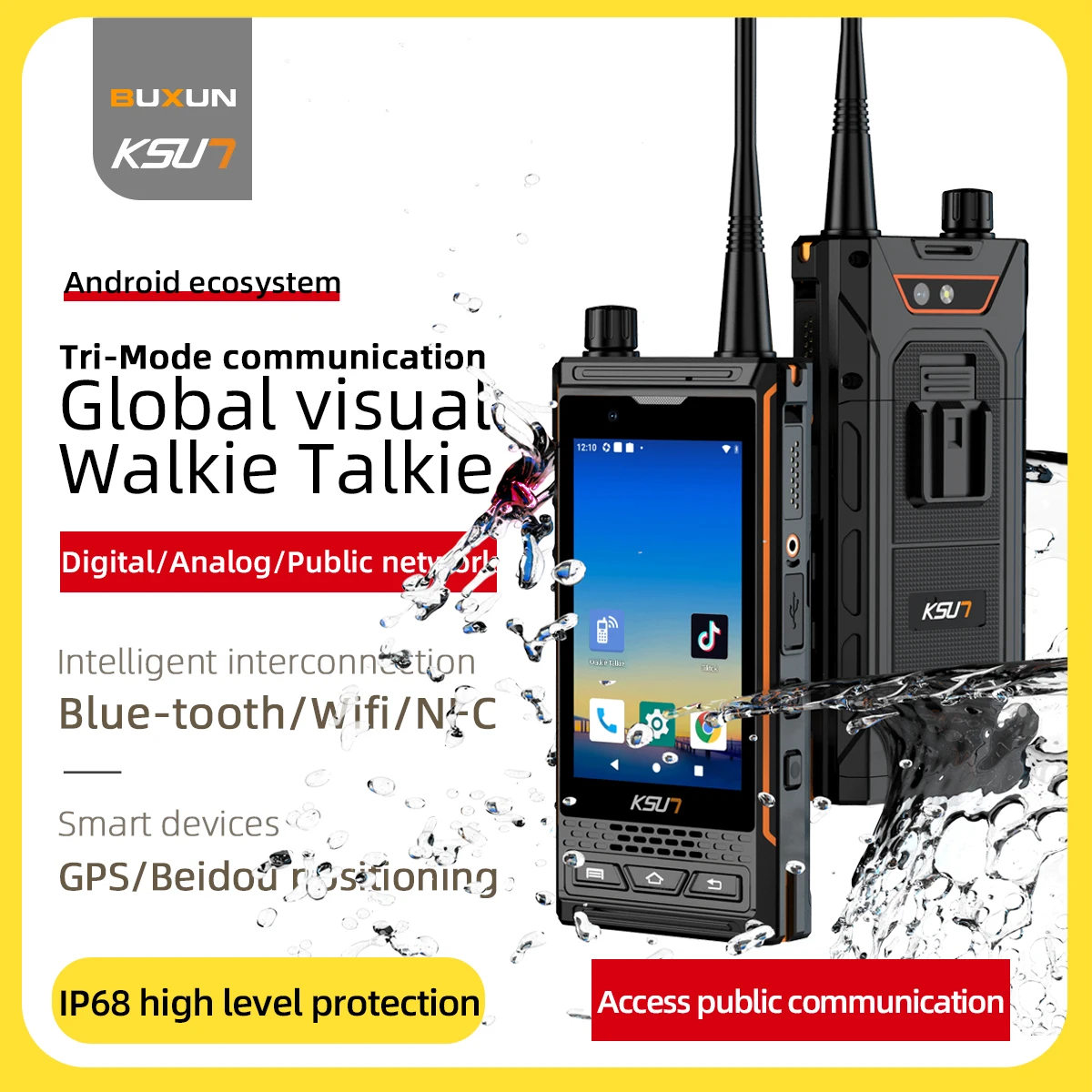 KSUT AL100 IP68 impermeabile antipolvere Walkie Talkie Rugged Phone Digital Analog 4G Network Tri Mode Radio bidirezionale