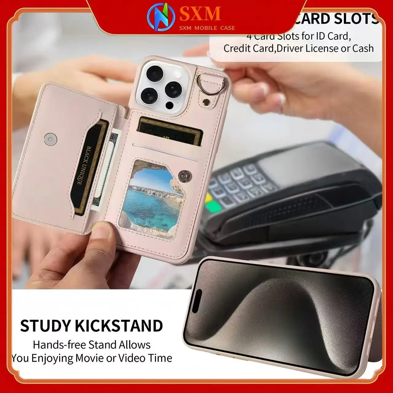 

Подходит для кошелька для iPhone, RFID-держатель для яблок, защитный чехол с задним клапаном