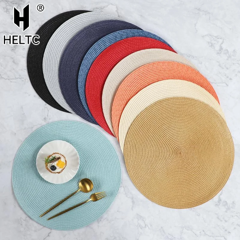 10cm European Style Round Woven Mats & Pads Heat-Resistant and Non-Slip Place Mats for Dining Table, Ideal for Outdoor Picnic