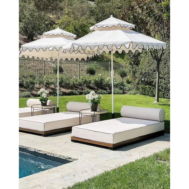 Outdoor Furniture Large Waterproof Sunshade Aluminum Sun Parasols Market Cafe Patio Pool Garden Umbrella