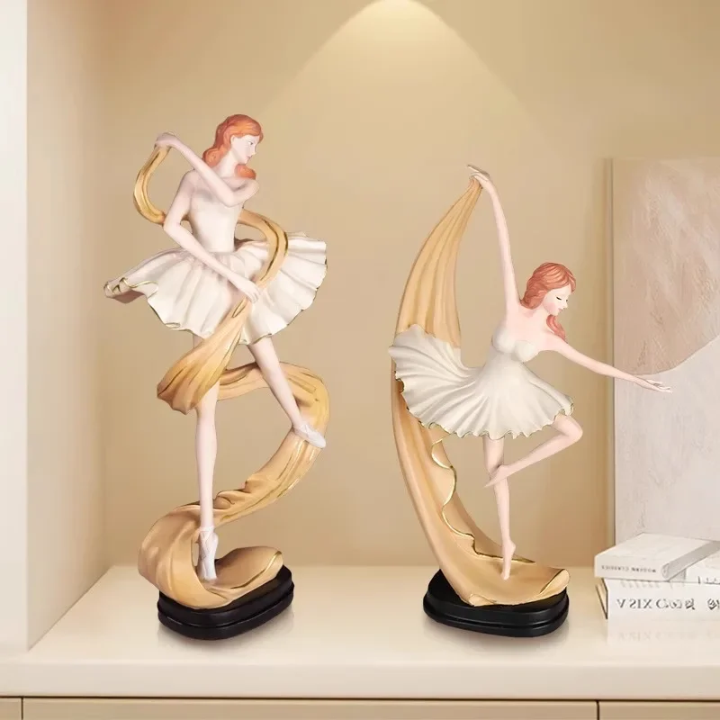 

Ballet Girl Character Art Ornament Sculpture Living Room Entrance Wine Cabinet Office Desktop Statuette Decoration Customized