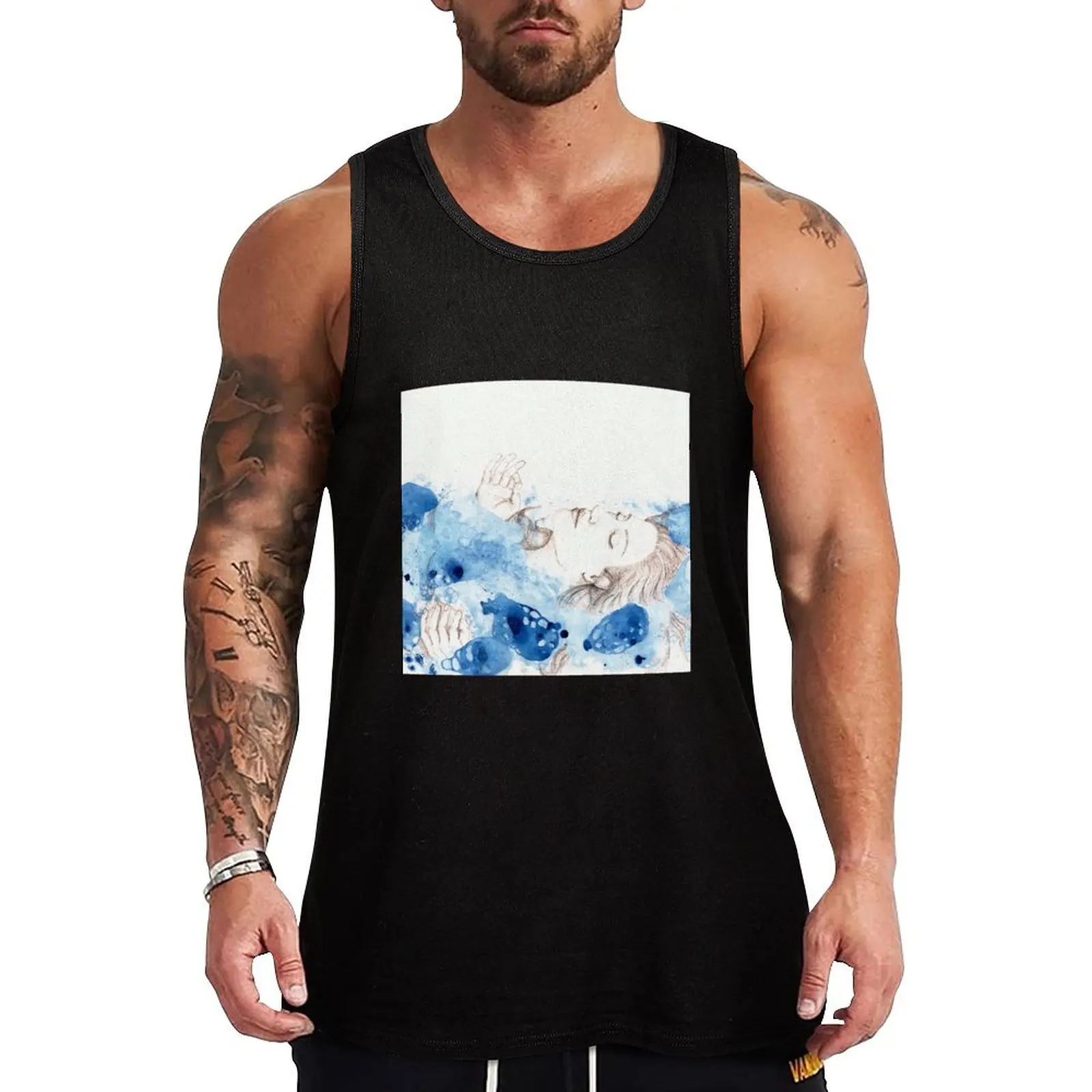 My Ophelia - Meditation on Water Tank Top male top Bodybuilding shirt gym shirts