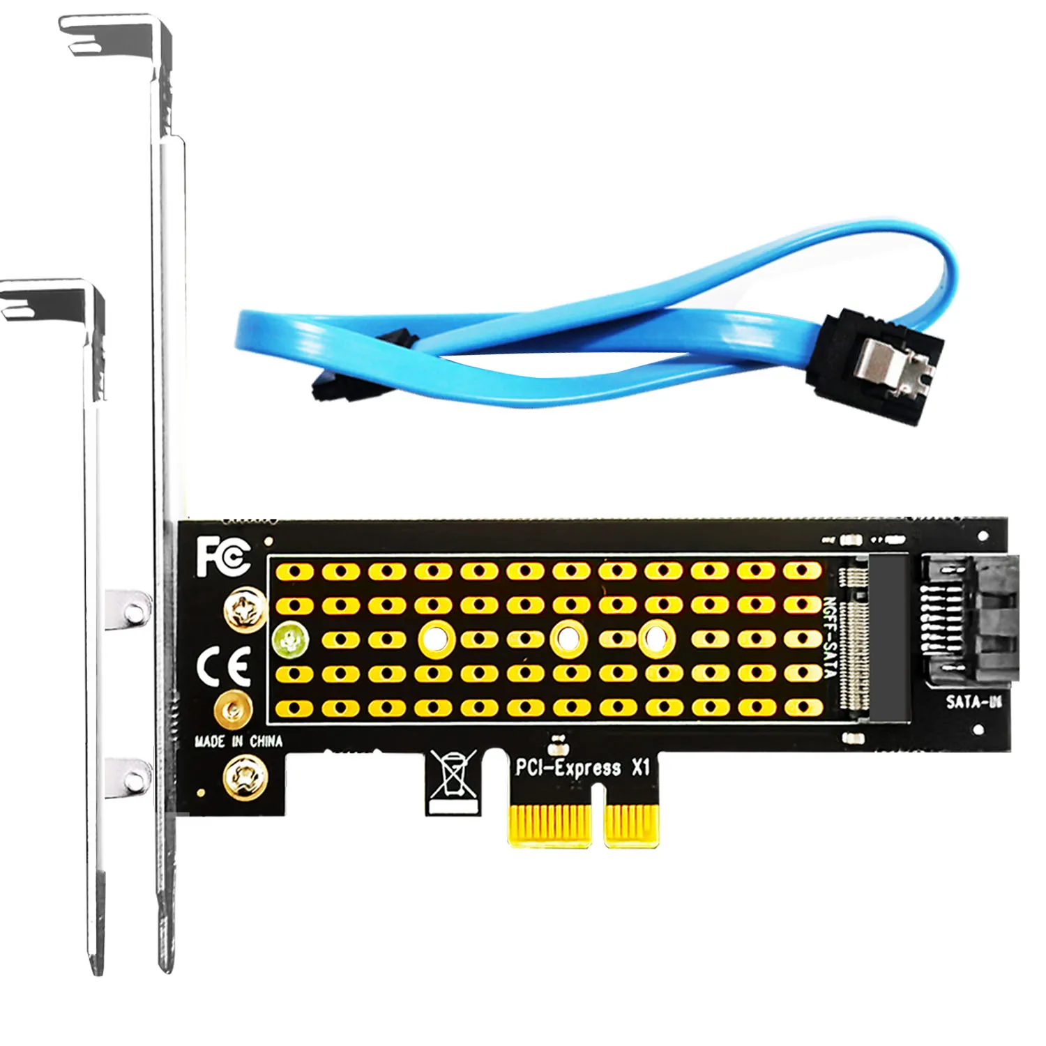 GLOTRENDS PA09-SA M.2 SATA Adapter for M.2 NGFF SATA SSD to SATA I/II/III, SATA Cable and M.2 Screws Included