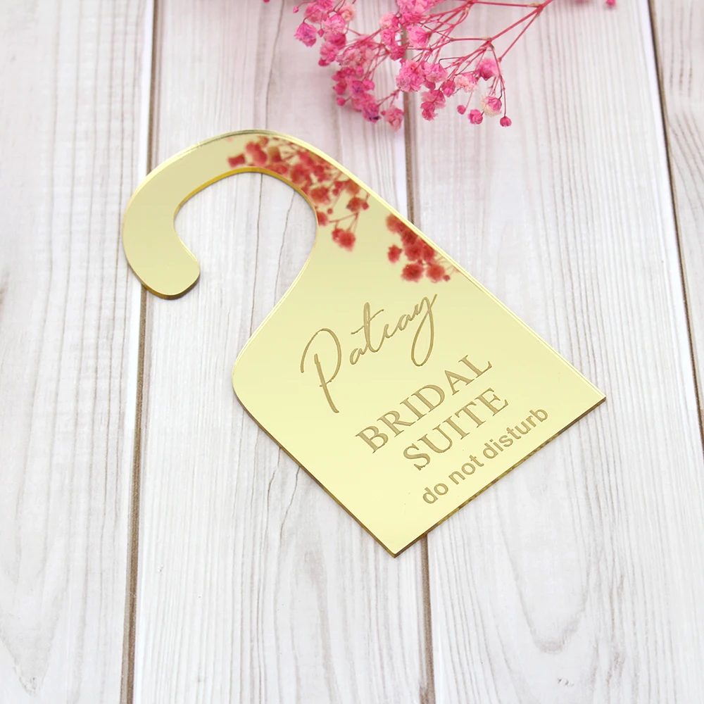 Cabides de porta personalizados para casamento, não perturbe, suíte nupcial, sinal personalizado, nome da noiva, decoração acrílica do partido, 1pc