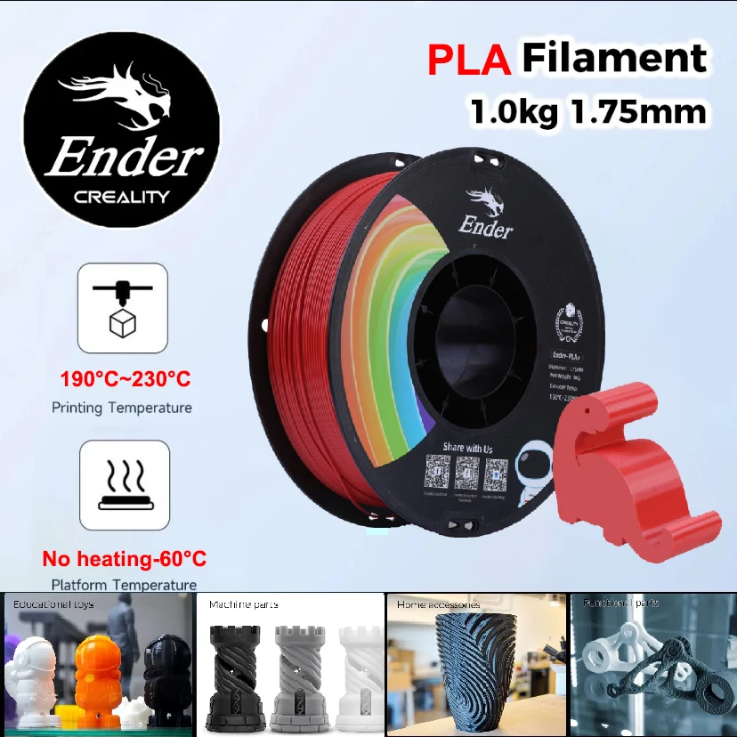 Creality 3D Printer PLA Plus Toughness Upgraded Dimensiona Spool Ender PLA +/- 0.03mm1KG 1.75mm Filament 600mm/s Print Speed