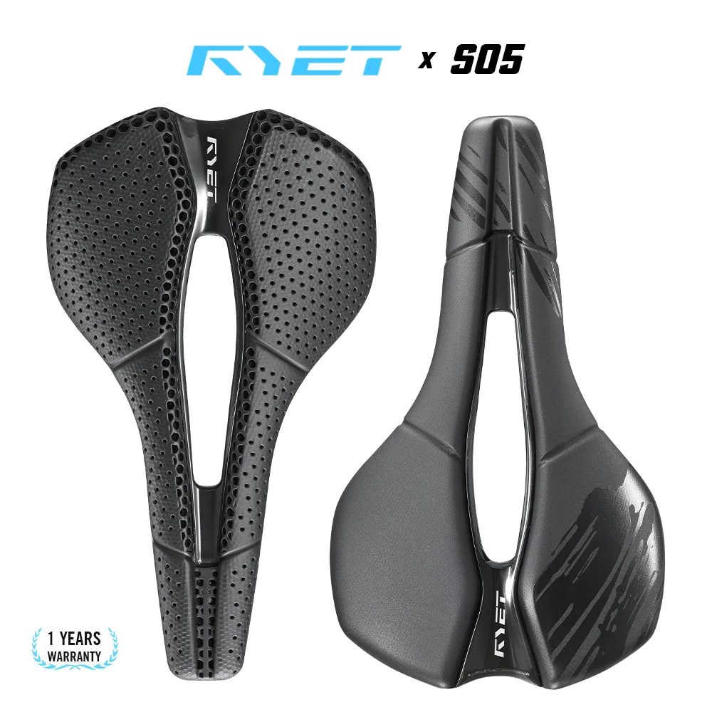 

RYET Full Carbon 3D 245x143mm Vacuum Padding Printed Bike Saddle for MTB Gravel Road Bike Racing Saddle Lightweight Bike Parts