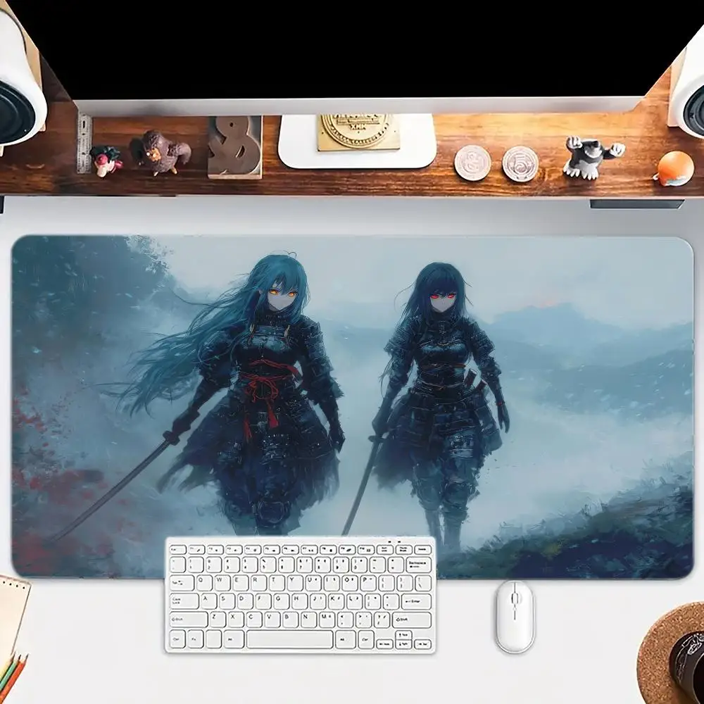

Anime female warrior Mouse Pad Large mouse pad, desk pad, anti slip base, washable for office and home use