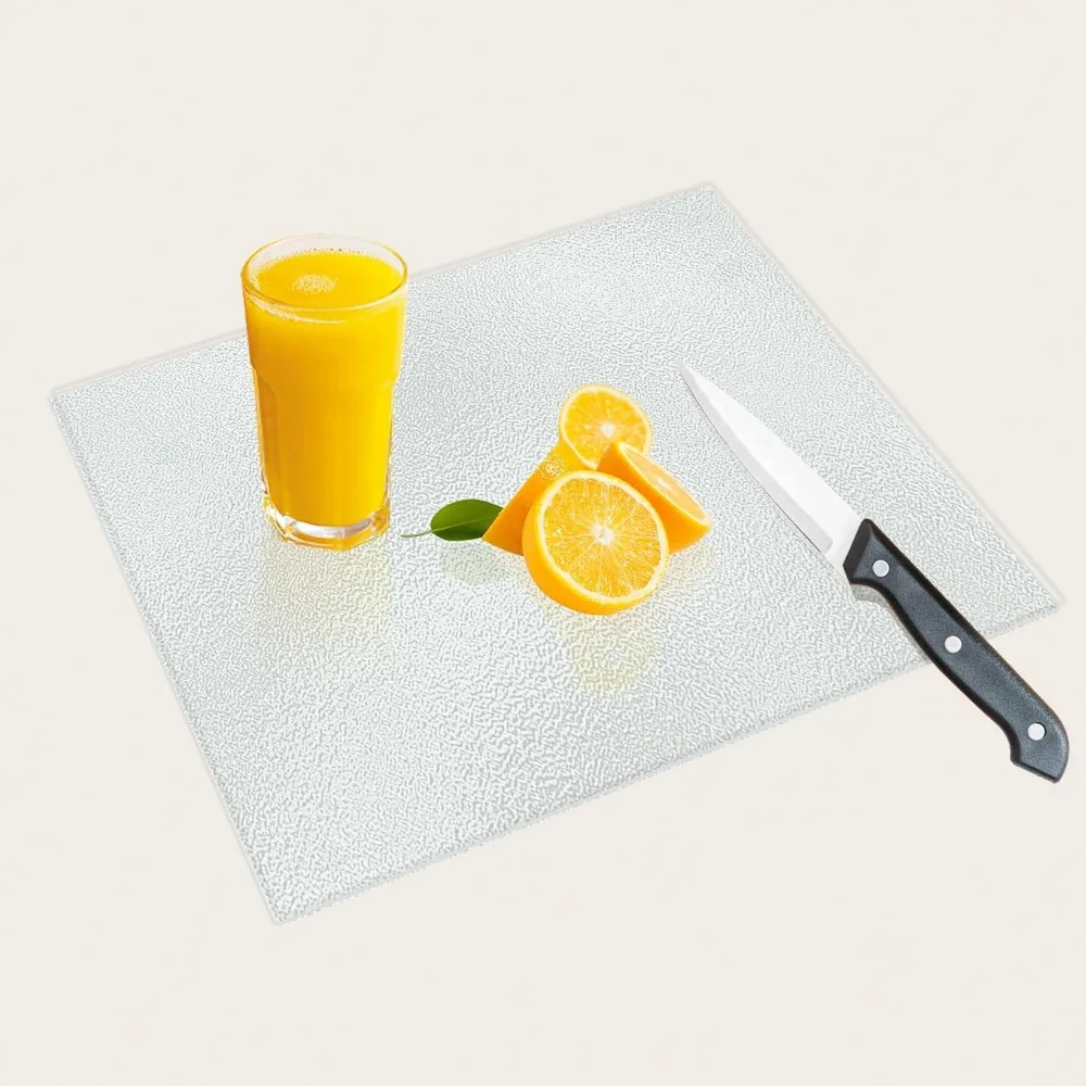 

Разделочная доска из закаленного стекла для кухни, доска из матового стекла для столешницы, с нескользящими ножками, термостойкая, небольшой размер 12x