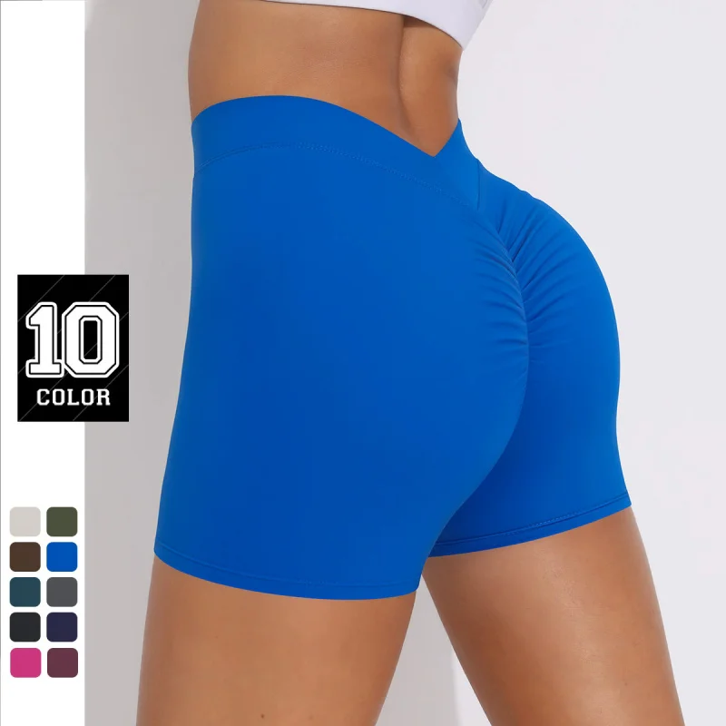 V-vormige rugshorts voor dames Scrunch Butt Yoga Push Up Workout Gym Korte Fitness Hoge taille Sport Running Short Dameskleding