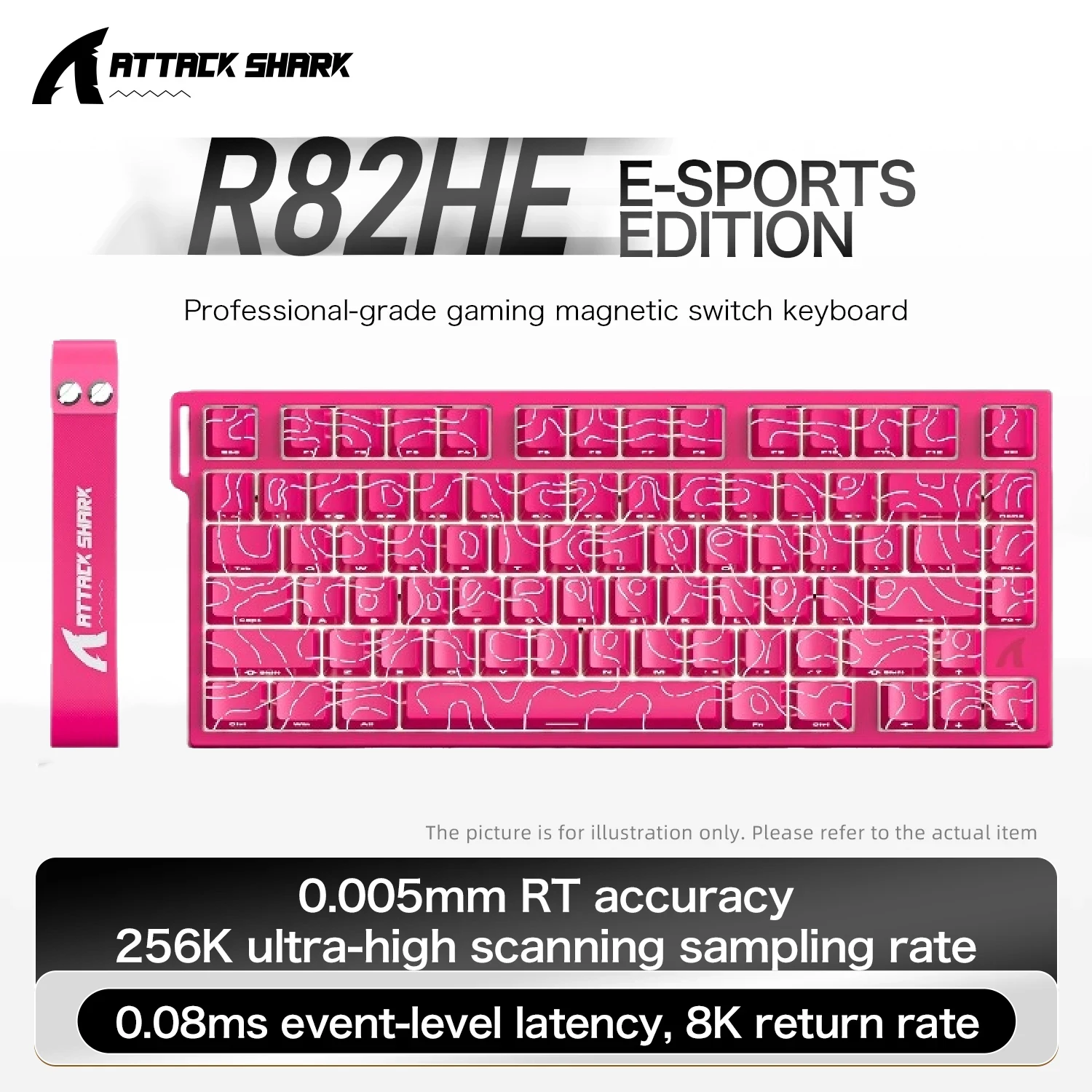 ATTACK SHARK R82 HE 75% Magnetic Gaming Keyboard 8000Hz Rapid Trigger Wired ProGamer Keyboard,0.005mm RT Accuracy,0.08ms Latency