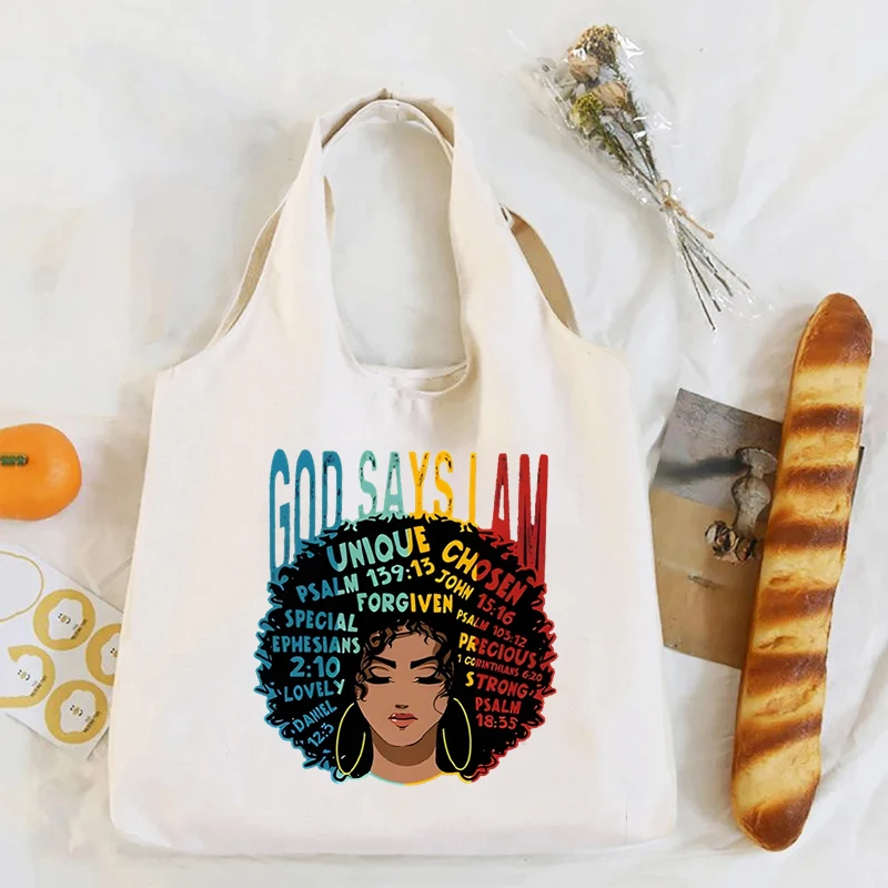 Juneteenth Is My Independence Day Women Canvas Tote Bag Organizer Fashion Large Capacity Shoulder Bag Eco-friendly Shopping Bags