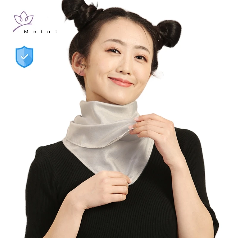 

Real electromagnetic radiation protective 50% silver fiber fabric scarf 5g communication, monitoring room EMR shielding scarfs