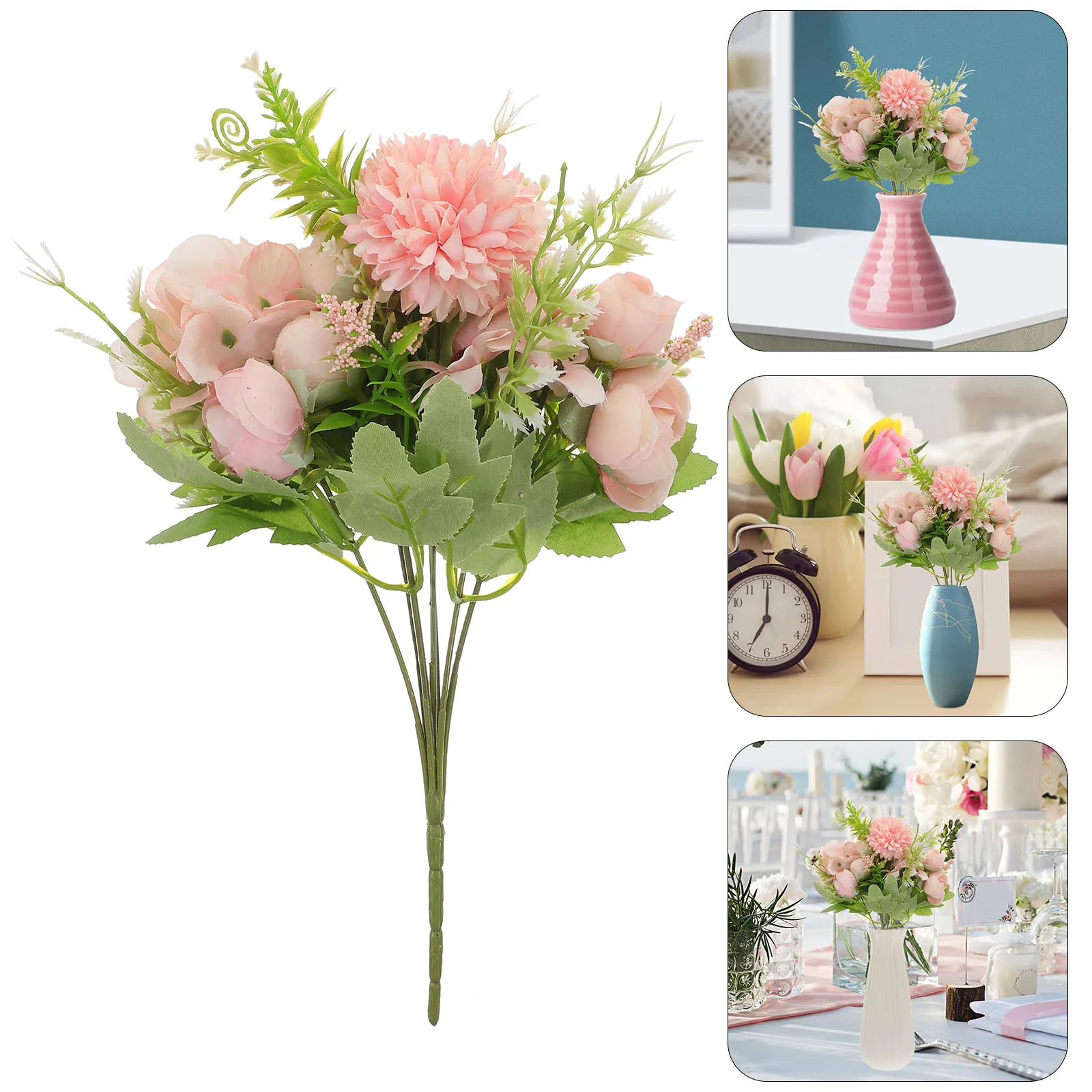 

Artificial Sunflower Bouquet Plastic Silk Fabric Wedding Decor Faux Floral Arrangement Table Centerpiece Home Diy