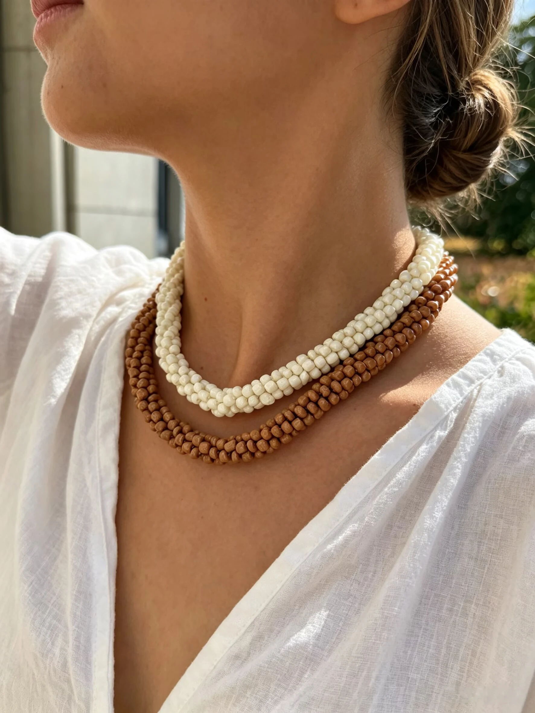 Peri'sbox Fashionable Exaggerated Retro Beads Women's Necklace Bohemian Creative Design Production Banquet Wedding Party Jewelry