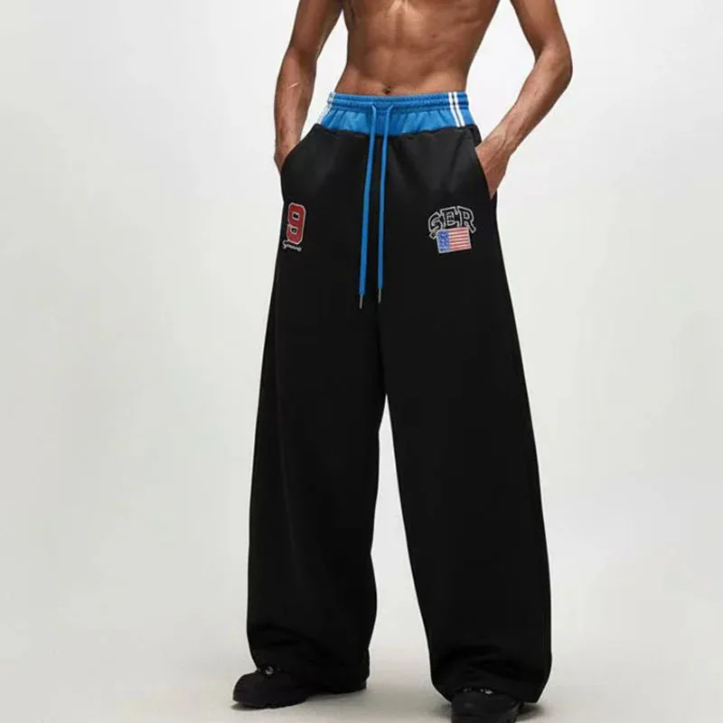 

Американский уличный стиль: модные брюки с вышивкой, свободного кроя, унисекс, новинка 2026 года.