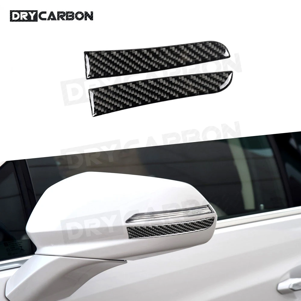 

2Pcs Carbon Fiber Rearview Mirror Anti-Collision Strip Cover Interior Car Decorations for Cadillac XT5 2016-2019 Car Accessories