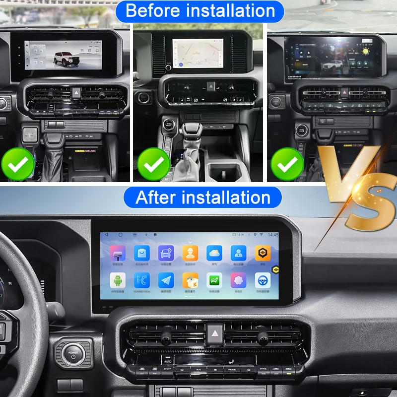 For Toyota Land Cruiser Prado 250 LC250 2023-2024 Car Radio Multimedia Player 12.3-inch Android 13 GPS Navigation CarPlay 4GWIFI
