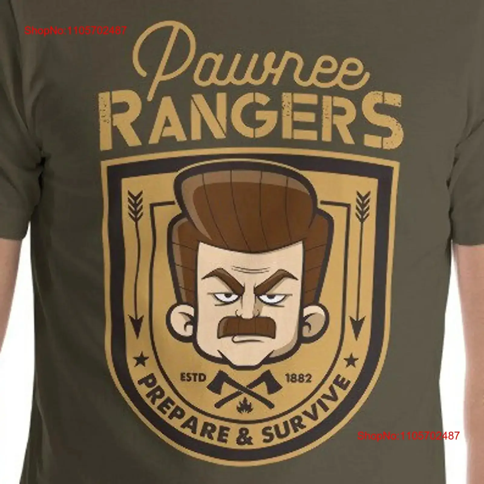 Pawnee Rangers T Shirt vintage Washed homme Slightly Soft Unisex designer clothes Stretched Top For Everyday Wear Versatile