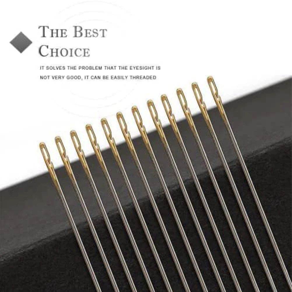 Self-Threading Needles,Sewing Needles for Hand Sewing,for the Elderly,Easy Side Threading Stitching Pins B