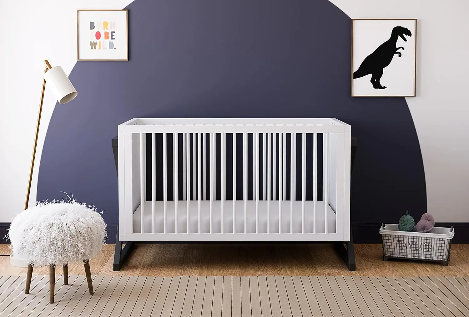 Storkcraft Equinox tempat tidur bayi 3-in-1 (abu-abu)-mudah konversi ke tempat tidur dan tempat tidur balita, kasur 3 posisi dapat disesuaikan