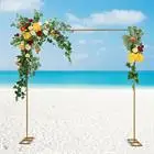 Metal Wreath Arch Flower Rack Backdrop Stand For Wedding Party Yellow 9.8*9.ft