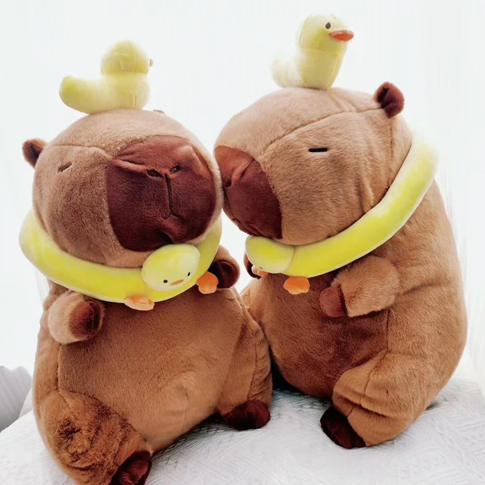 40CM círculo de natación capibara juguete de peluche lindo capibara suave Animal peluche juguete capibara de dibujos animados muñeco de peluche regalos de navidad