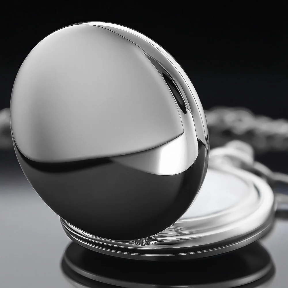 Orologio da tasca al quarzo liscio Steampunk argento nero dorato per uomo donna collana retrò ciondolo accessori gioielli regali