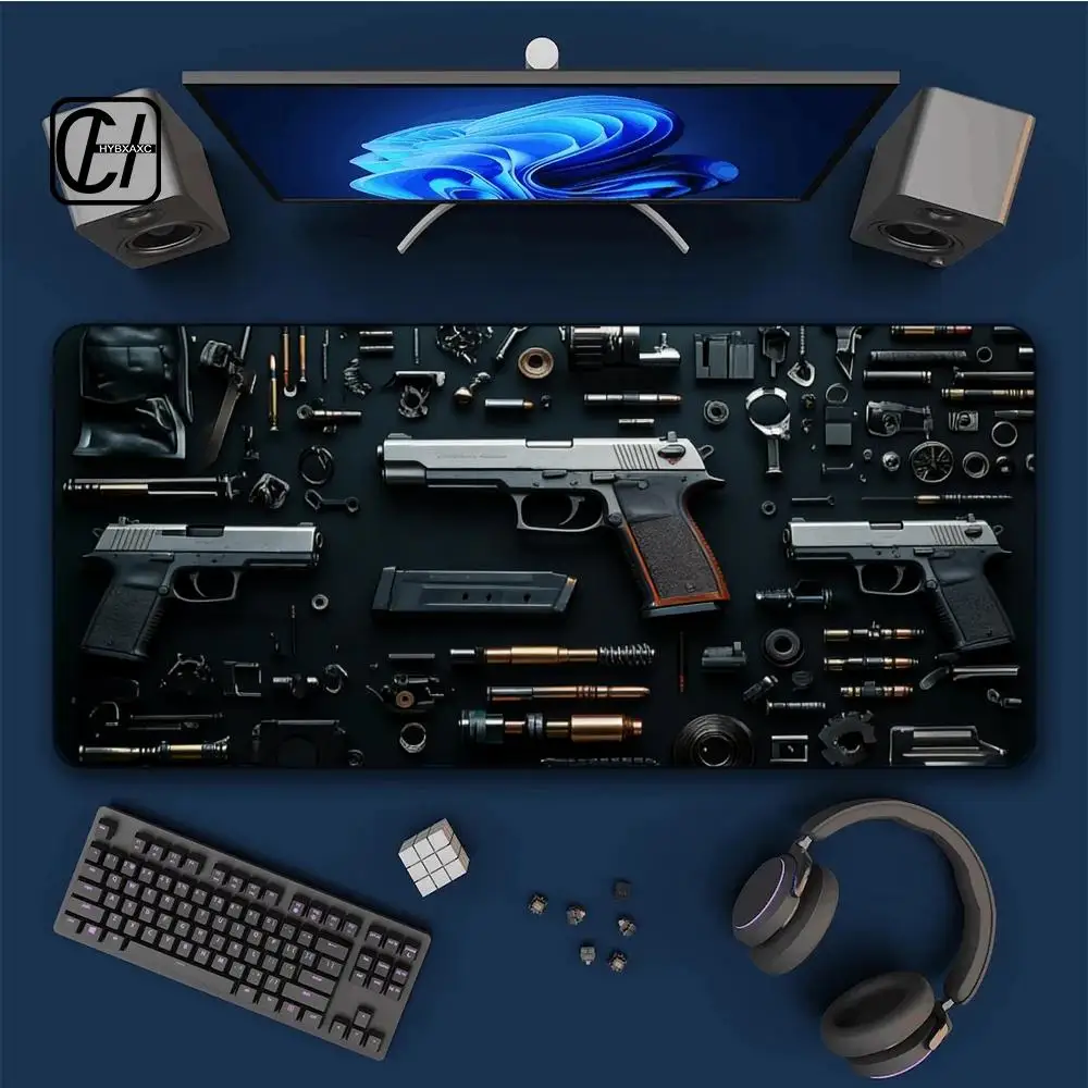 

Oval Tactical Gun Large Mouse Pad Precision Gaming Design Desk Pads Anti-Slip Rubber Bottom HYB XXC Washable Surface Office Mat