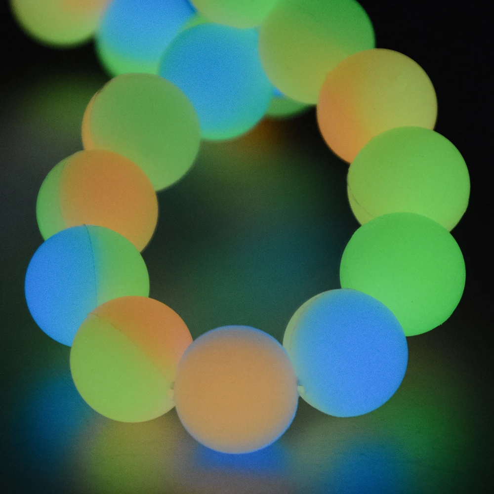 LOFCA 12mm 20pcs Luminous Silicone Beads New fluorescent Round Beads Make bracelets DIY keychain necklace jewelry accessories